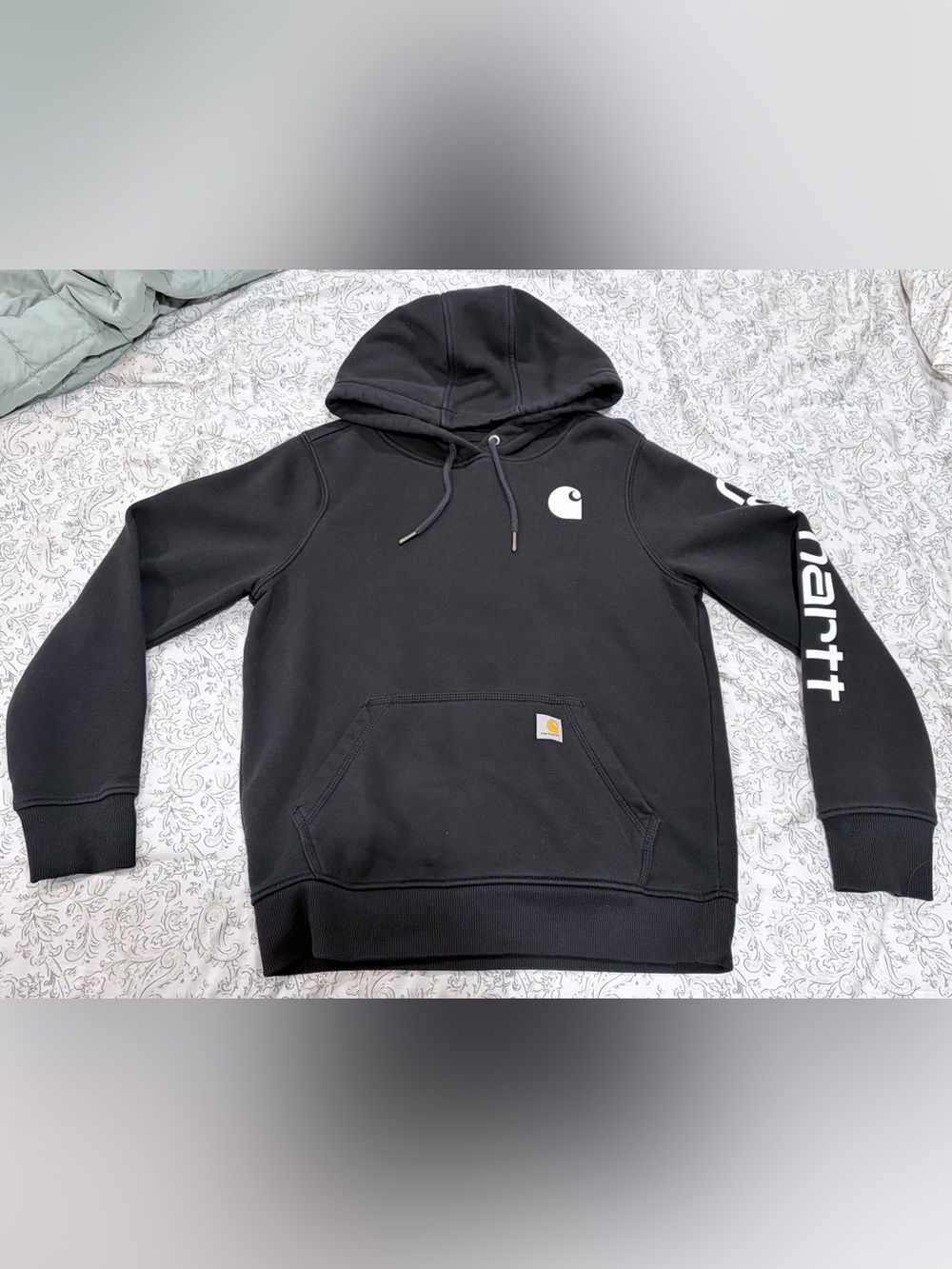 Carhartt- Women’s Black Hoodie with White Logo
